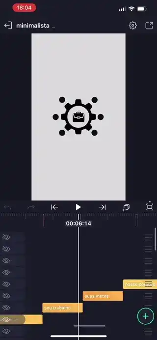 Interface de edição de vídeo minimalista